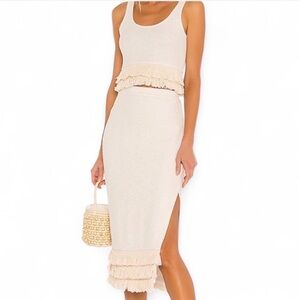 Saylor, size XS, Staunton Fringe Tank and Skirt set in cream